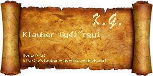 Klauber Györgyi névjegykártya